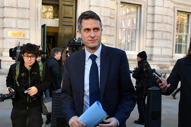 Gavin Williamson leaving the cabinet office after attending a Cobra meeting on 16 March, 2020