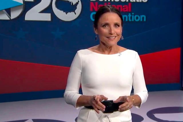 Julia Louis-Dreyfus speaking during the last day of the DNC on 20 August, 2020