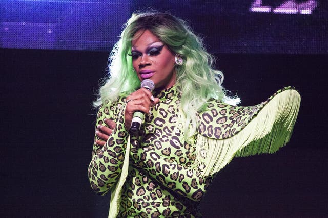 Chi Chi DeVayne onstage during the finale party for RuPaul's Drag Race season eight in 2016