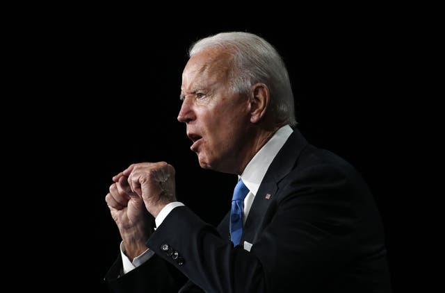 Joe Biden in full flow at the Democratic National Convention