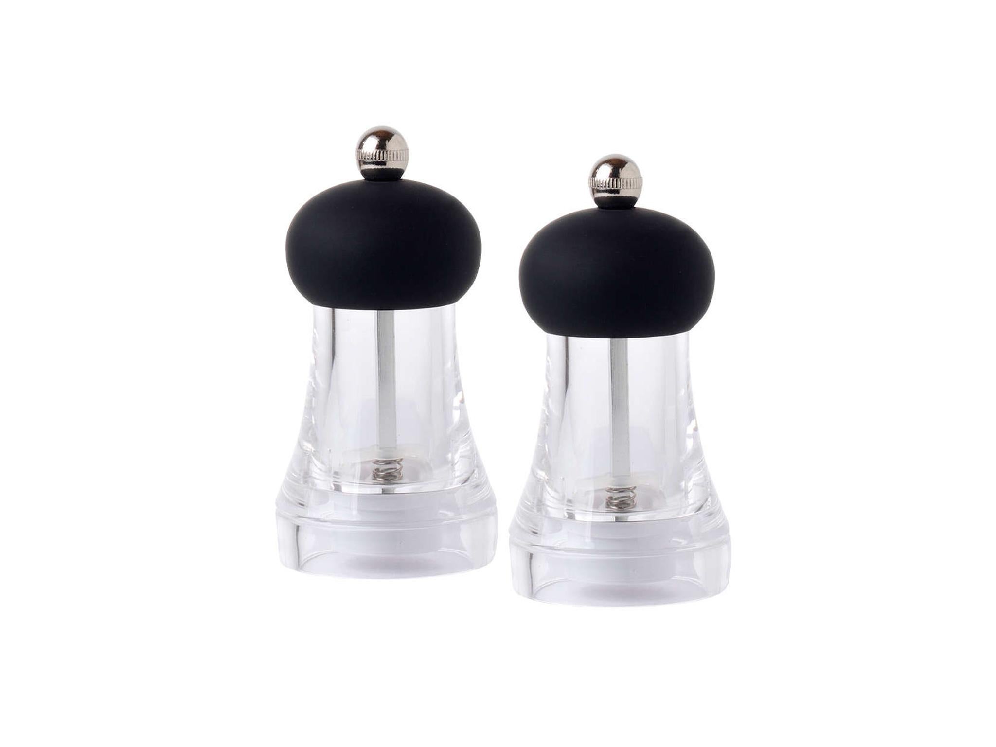 RANSENERS Salt and Pepper Mill Set Salt Mill & Spice Mill with a Precise cover to keep your Spices for a long time with an Sharp Adjustable Ceramic Grinder 2pcs 