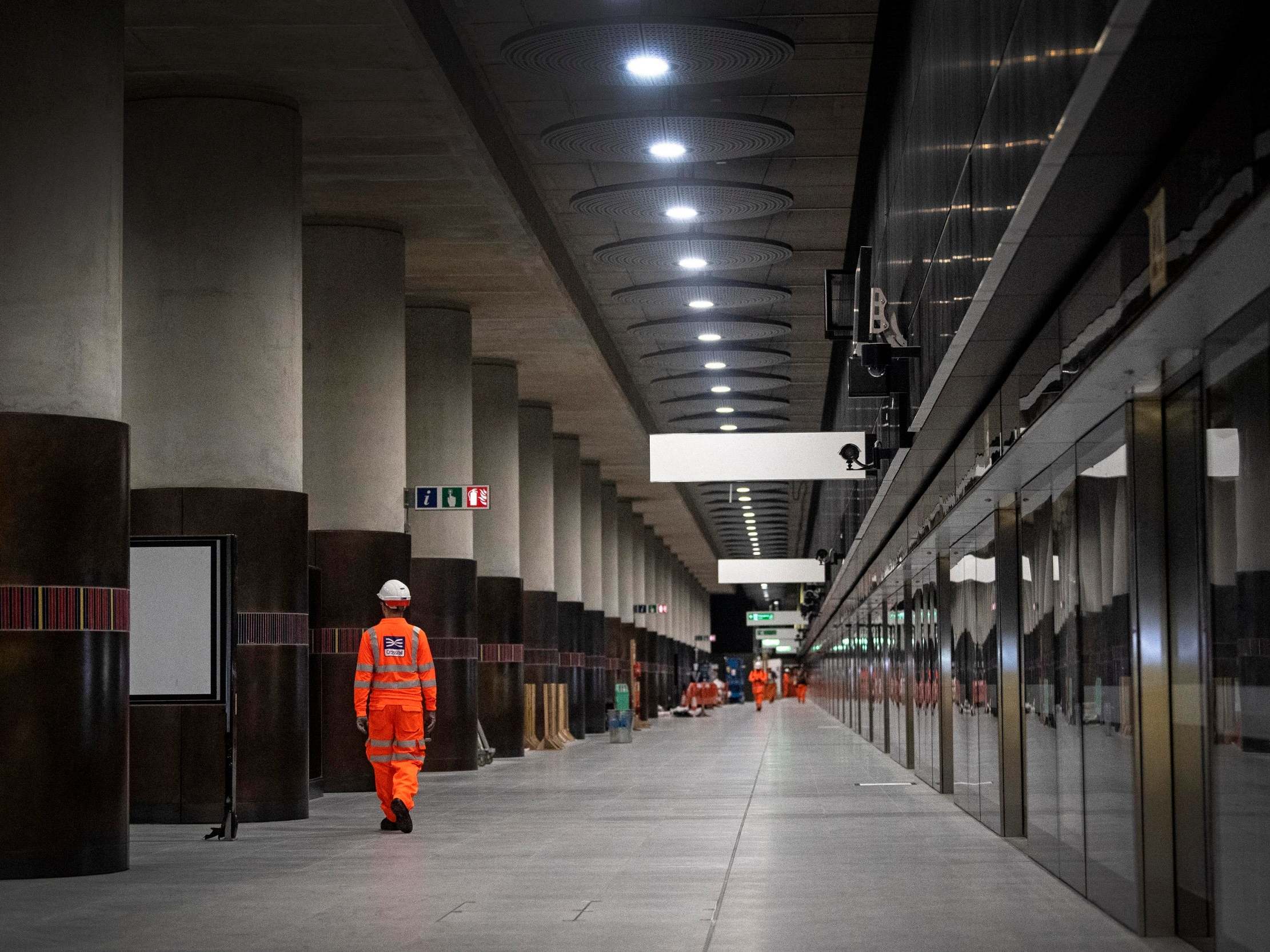One of the platforms for the new Elizabeth line at Woolwich station