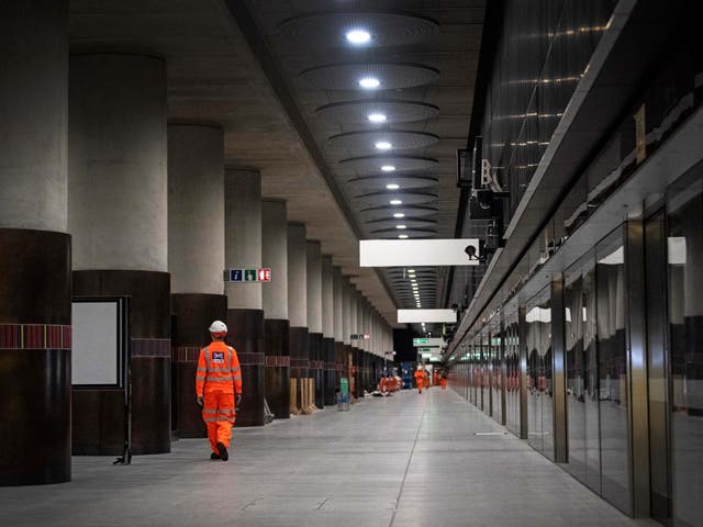 <p>One of the platforms for the new Elizabeth line at Woolwich station</p>