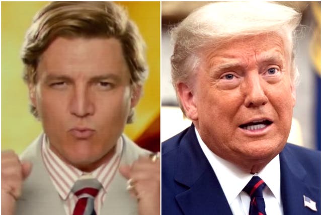Pedro Pascal in 'Wonder Woman 1984', and Donald Trump