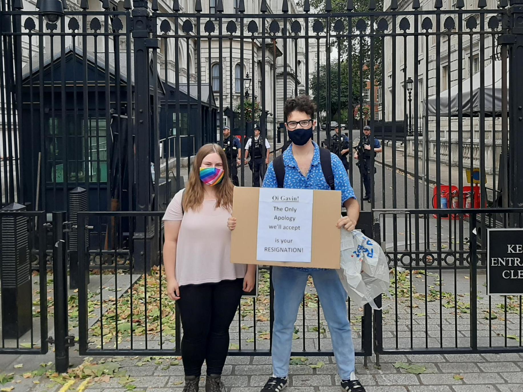 Georgia Hewett and Anselm Winner said they wanted to see accountability for what happened with exams this year (Zoe Tidman/The Independent)