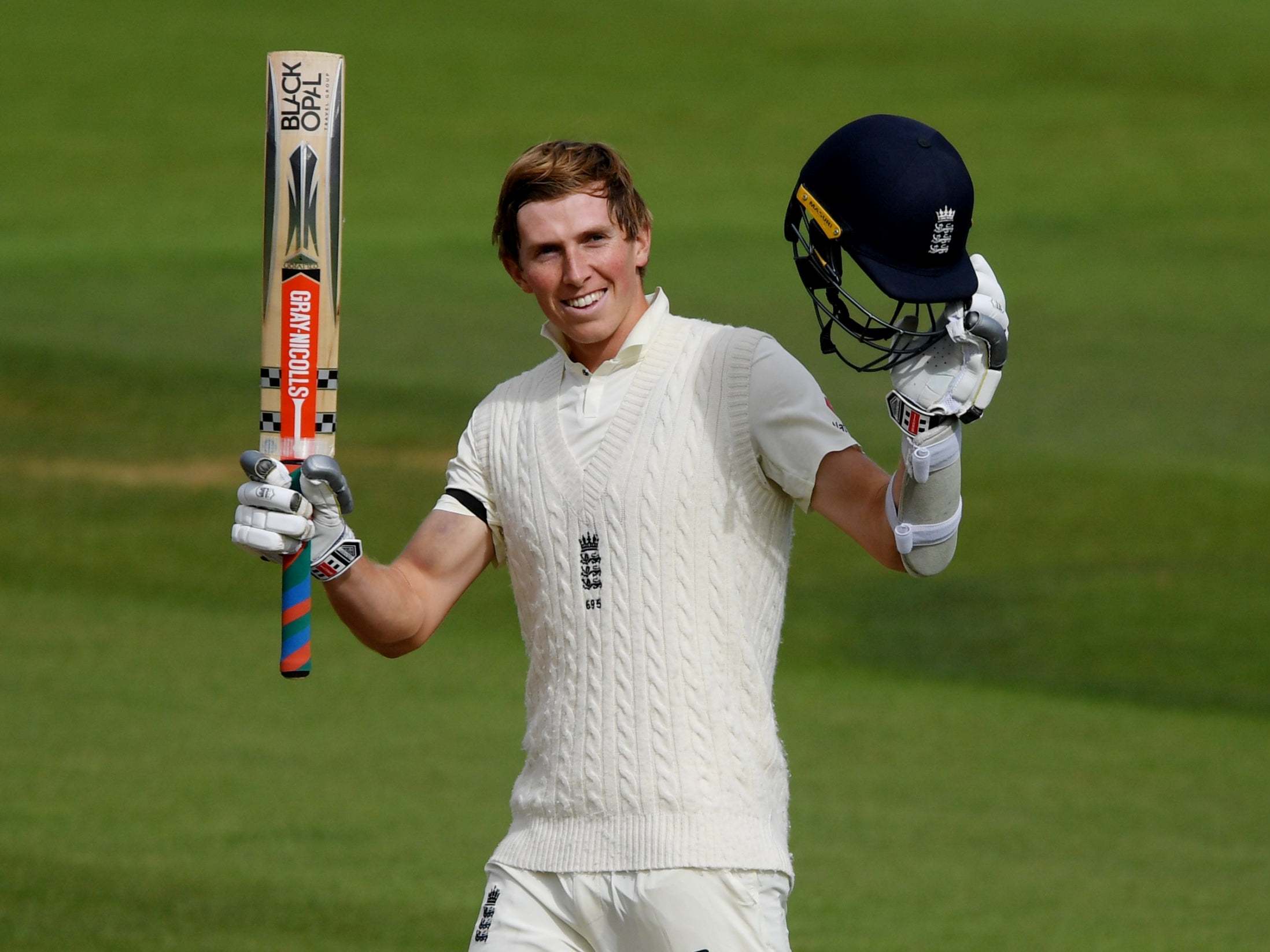 Zak Crawley celebrates his century