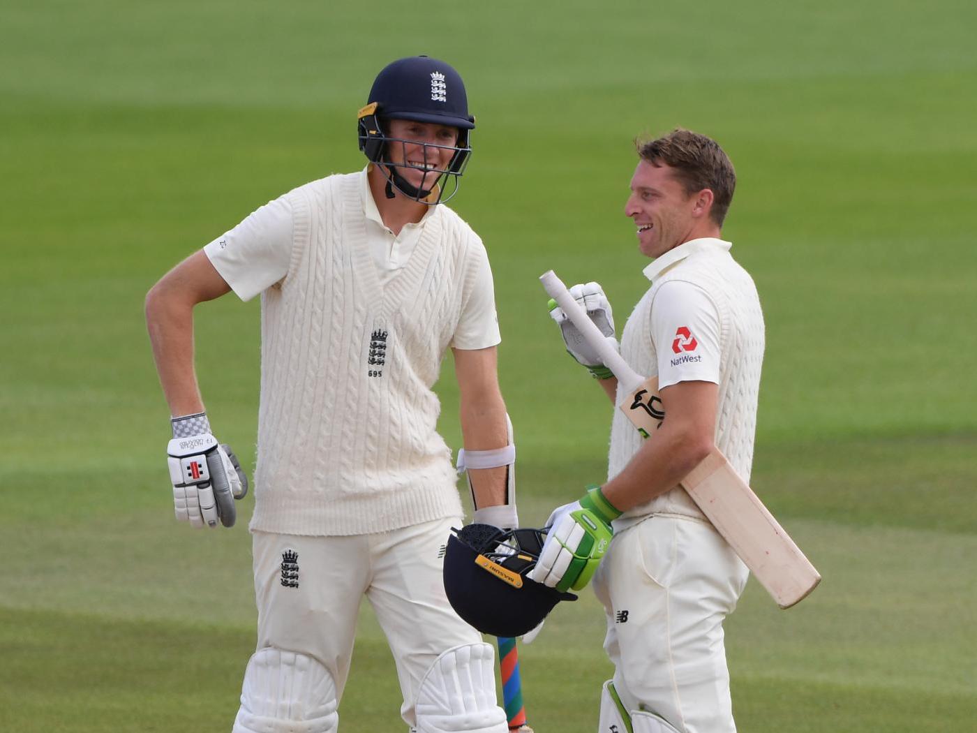 Zak Crawley (left) and Jos Buttler put up a shared stand of 359 runs – an England record