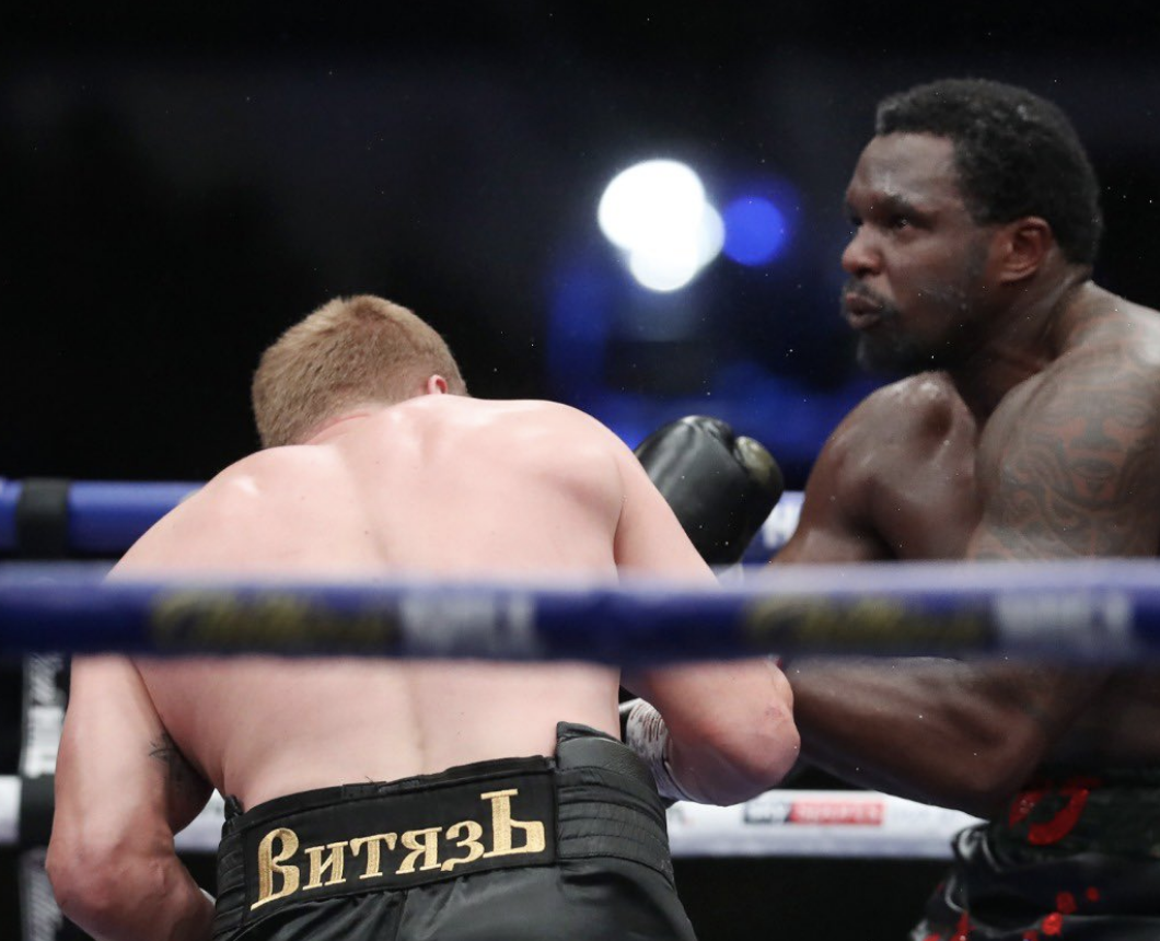 Alexander Povetkin (left) knocked out Dillian Whyte in their first clash