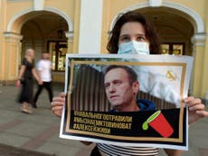 Alexei Navalny: Russian opposition politician remains in coma after suspected poisoning as wife visits him in German hospital