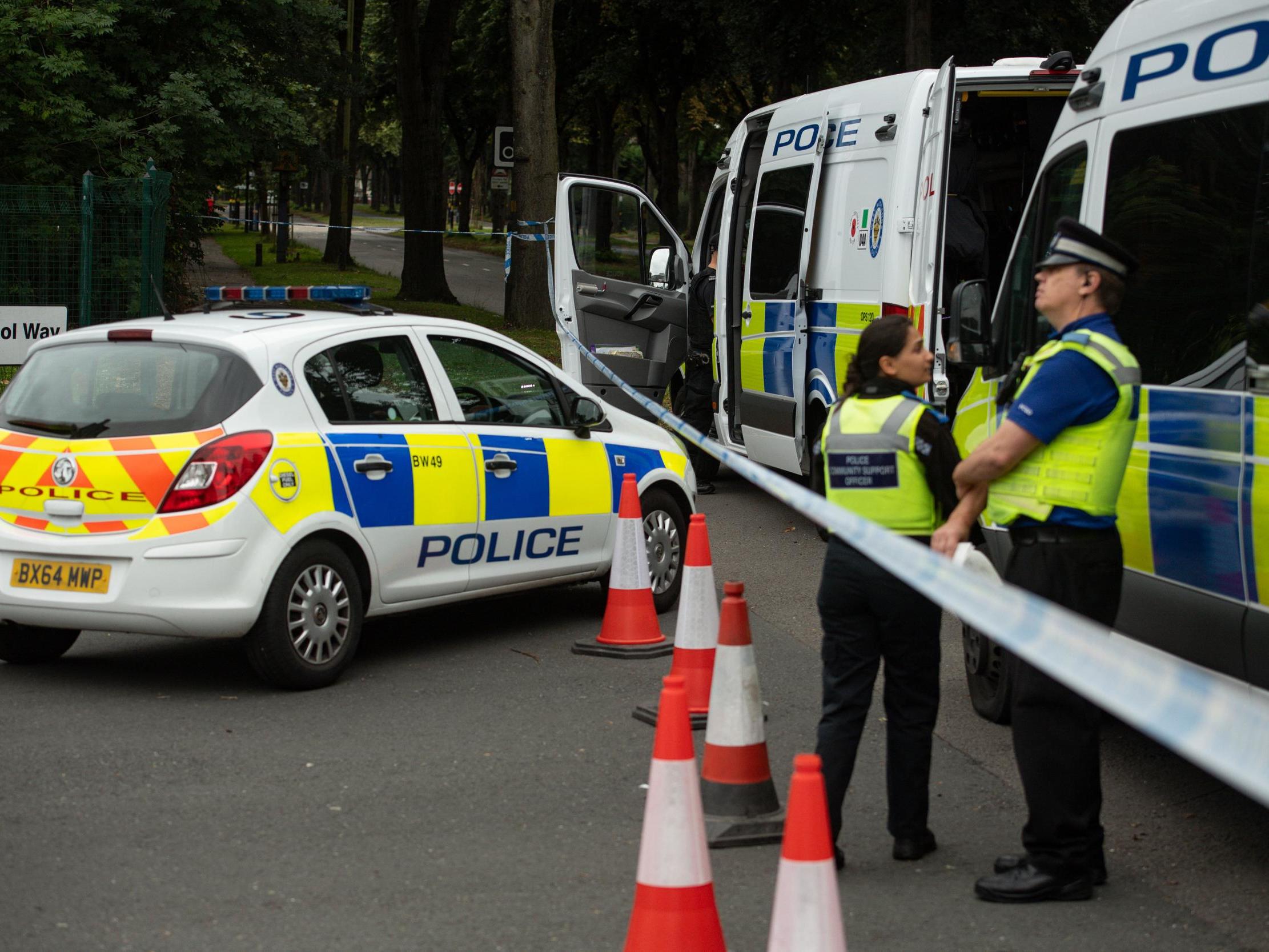 A police cordon was set up near Bristol Road, Birmingham, where a man was found fatally stabbed on Saturday evening