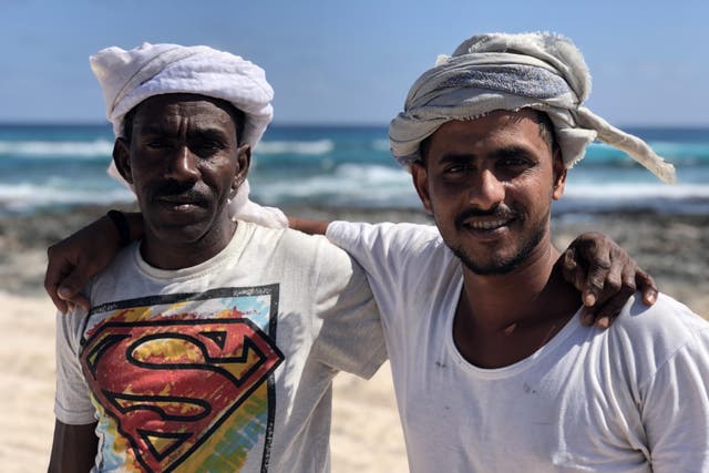 Welcoming friends: islanders on the shore of Socotra