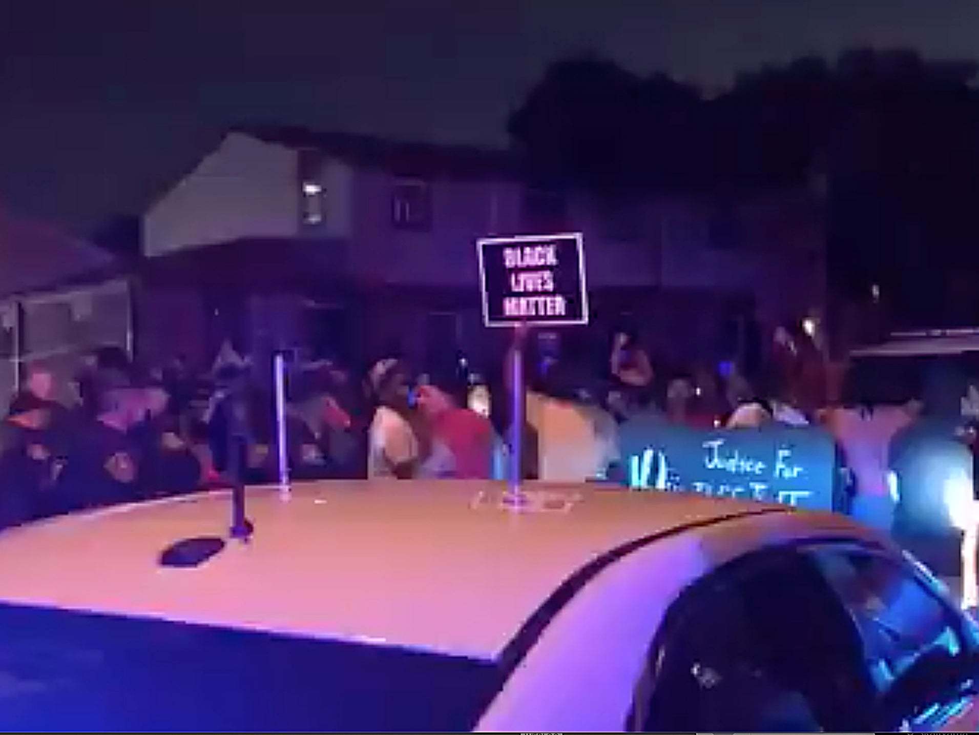 Protesters gather near the site of the police shooting, Kenosha, Wisconsin on Sunday
