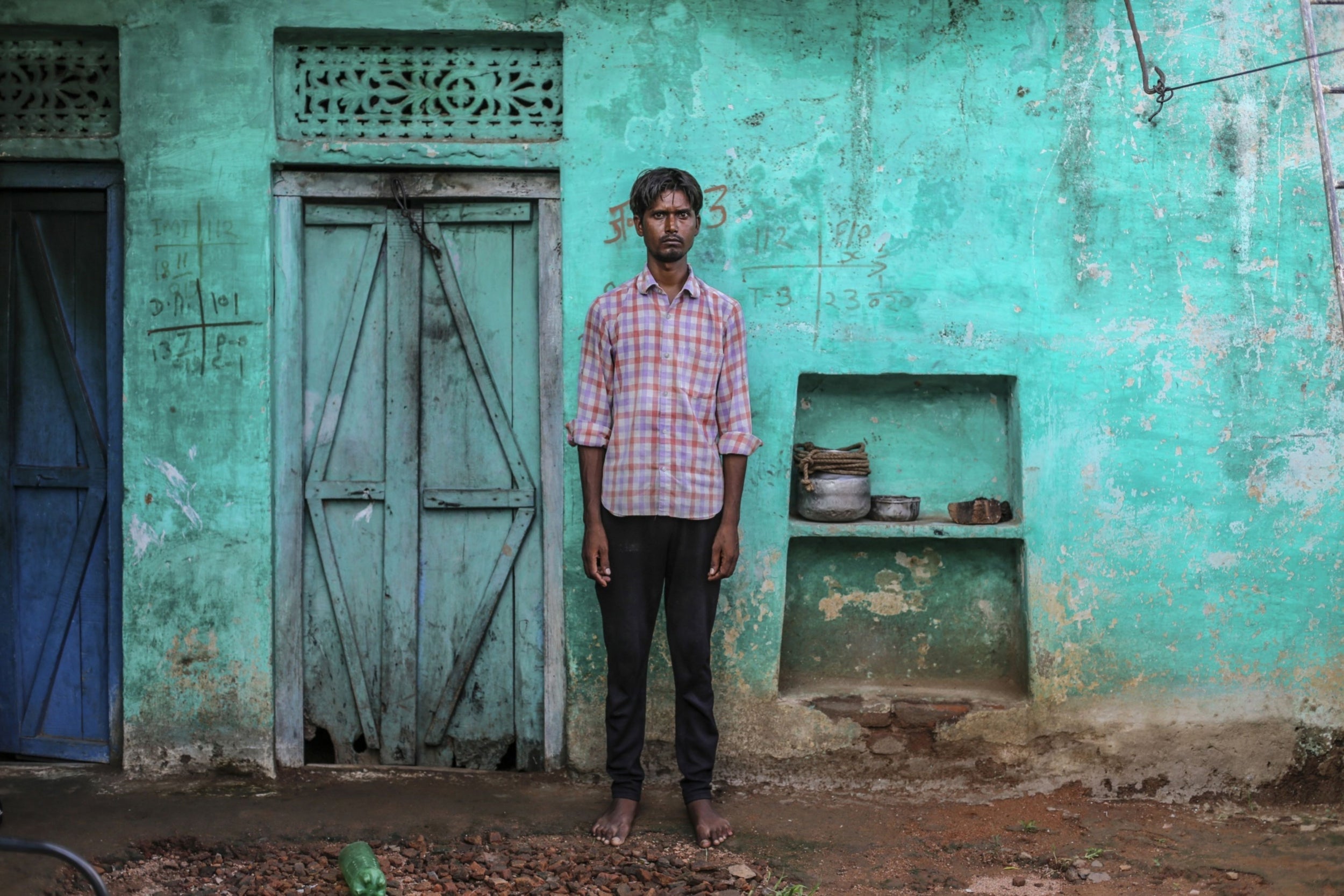 Bablu Ahirwar, a construction worker in Lakheri village, Madhya Pradesh