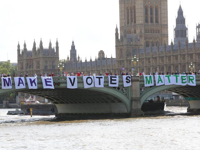 Make Votes Matter "Demand Democracy" protest 22 August