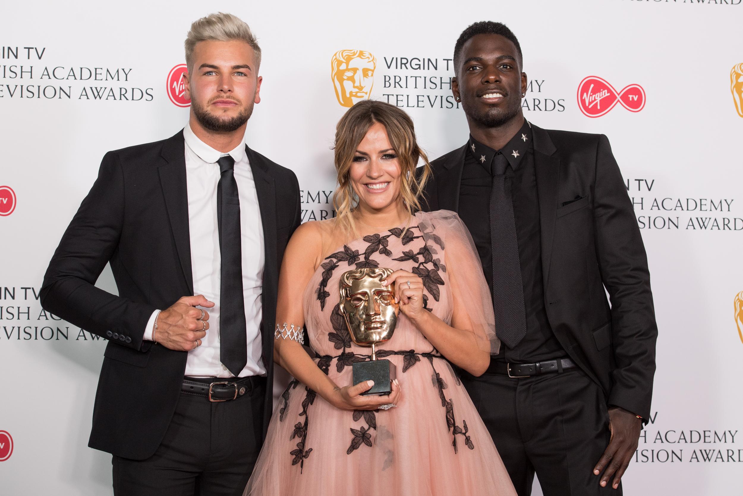 Somerville (right) with fellow ‘Love Island’ contestant Chris Hughes and the late Caroline Flack in 2018