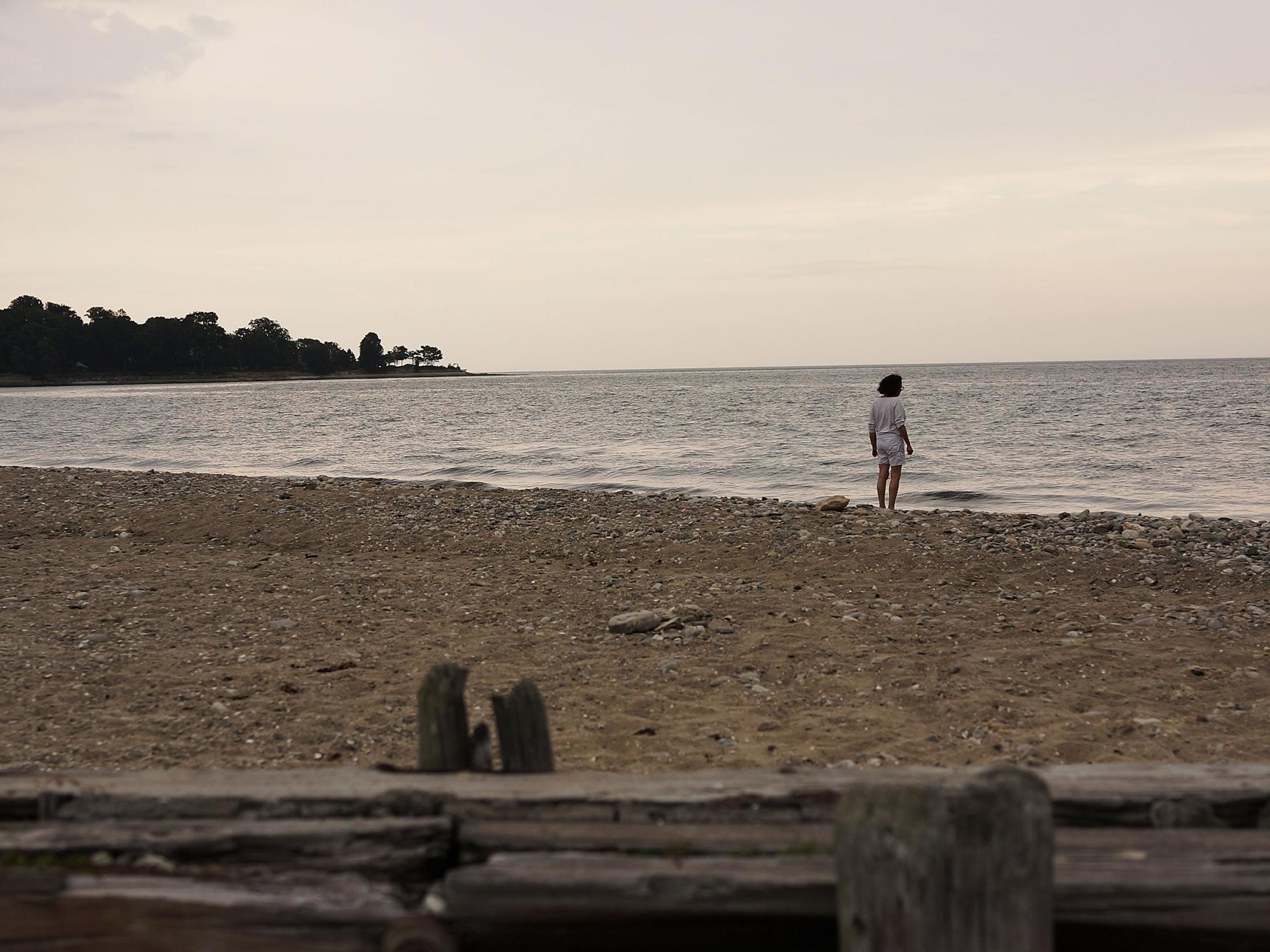 The Connecticut beaches were largely empty