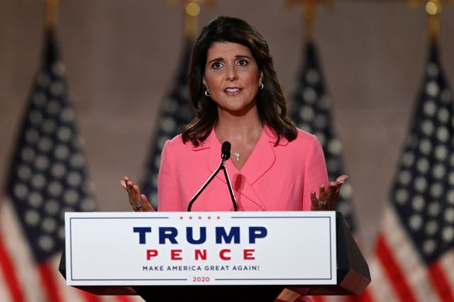 Nikki Haley speaks at the Republican National Convention on 24 August, 2020