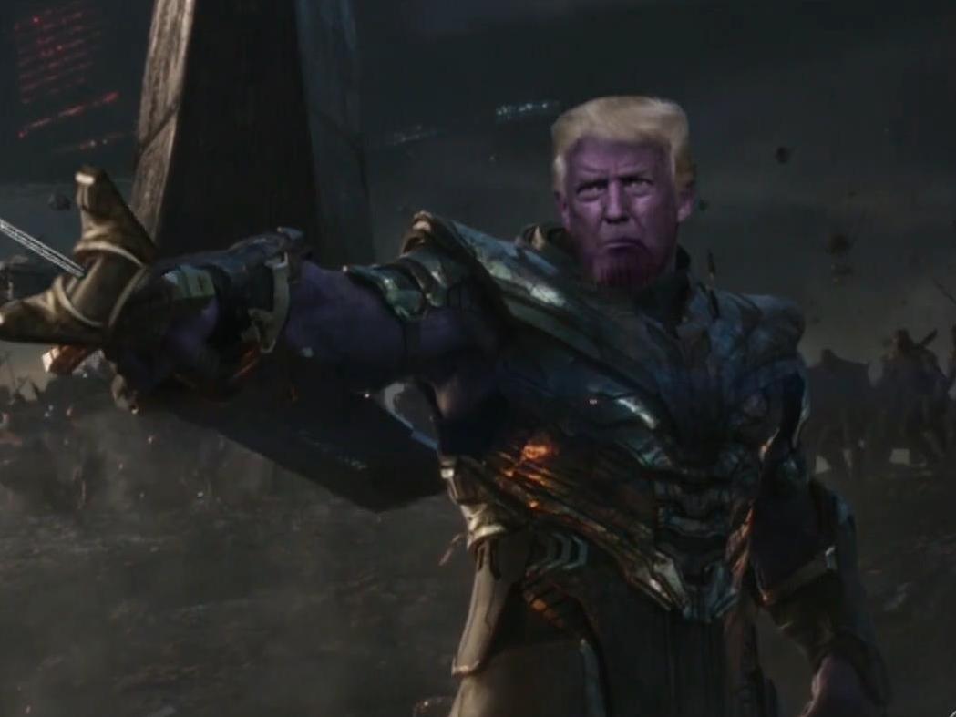 Trump is cast as Marvel arch-villain Thanos in Stephen Colbert’s reference-heavy Republican parody