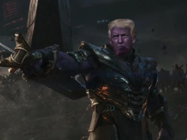 Trump is cast as Marvel arch-villain Thanos in Stephen Colbert's reference-heavy Republican parody