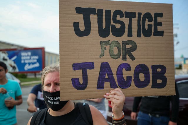 A protest against the shooting of Jacob Blake in Kenosha, Wisconsin