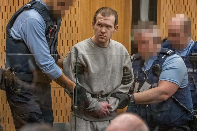 Gunman Brenton Tarrant listens to victim impact statements at the High Court in Christchurch, New Zealand