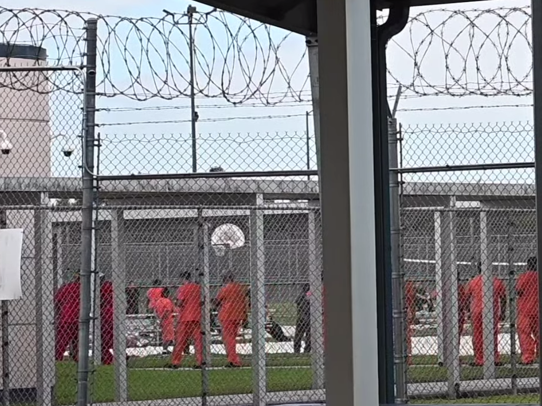 Immigration detainees filmed inside the Krome Detention Facility in Miami, Florida