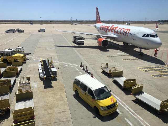 Sunny outlook? An easyJet Airbus at Faro airport in Portugal