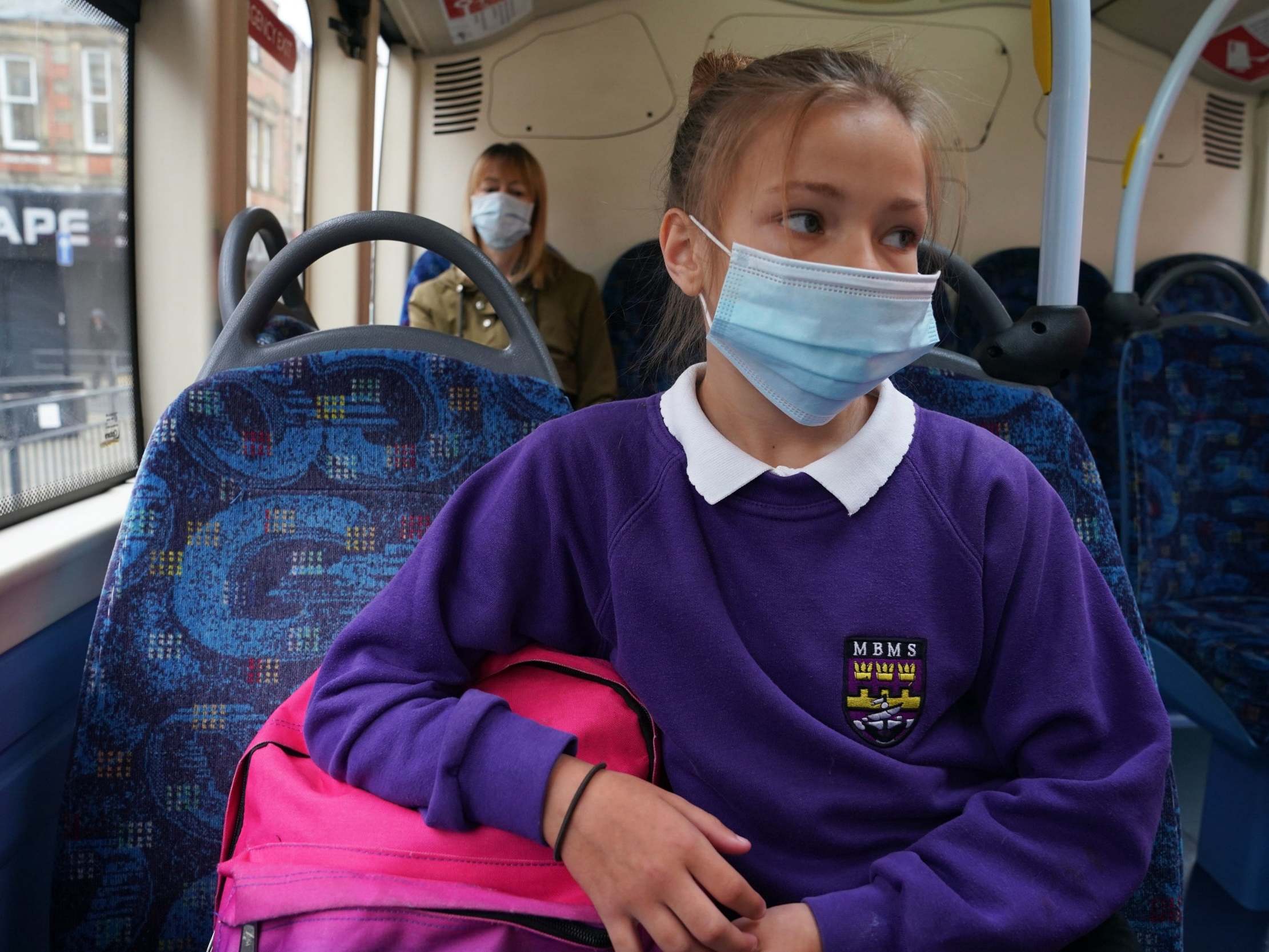 File photo dated 15/6/2020 of a school pupil wearing a face mask
