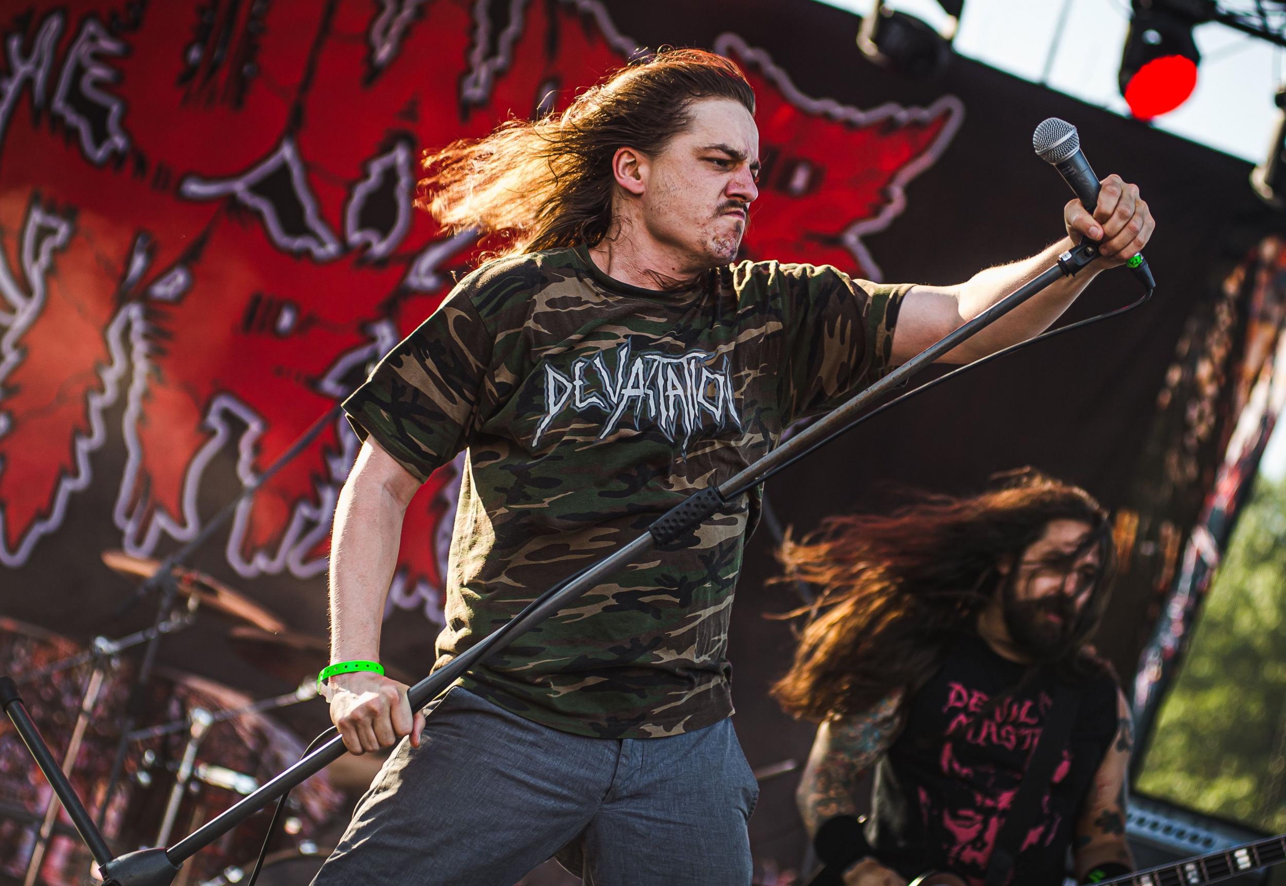 Riley Gale, pictured here performing with Power Trip in 2019, has died aged 34