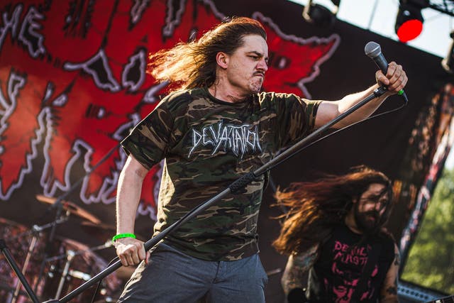 Riley Gale, pictured here performing with Power Trip in 2019, has died aged 34