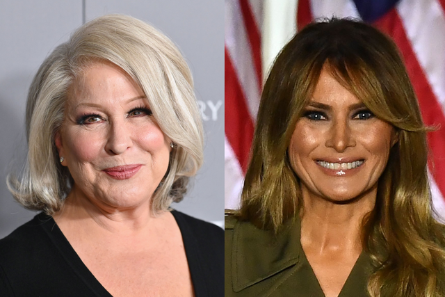 (Left) Bette Midler, star of stage and screen, and (right) US first lady Melania Trump