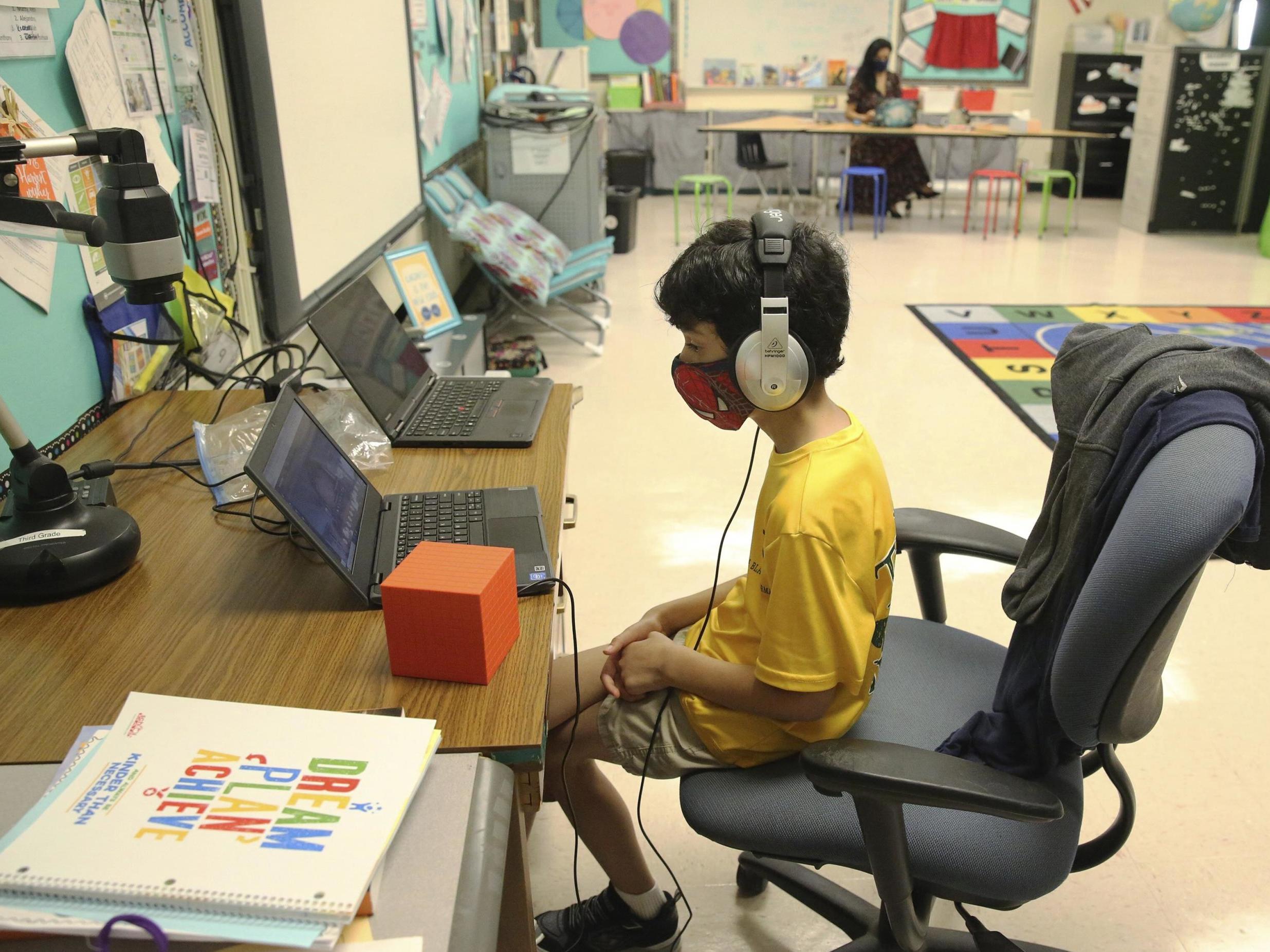 A classroom in Nova Blanche Forman Elementary School in Davie, Florida, US, on 19 August, 2020.