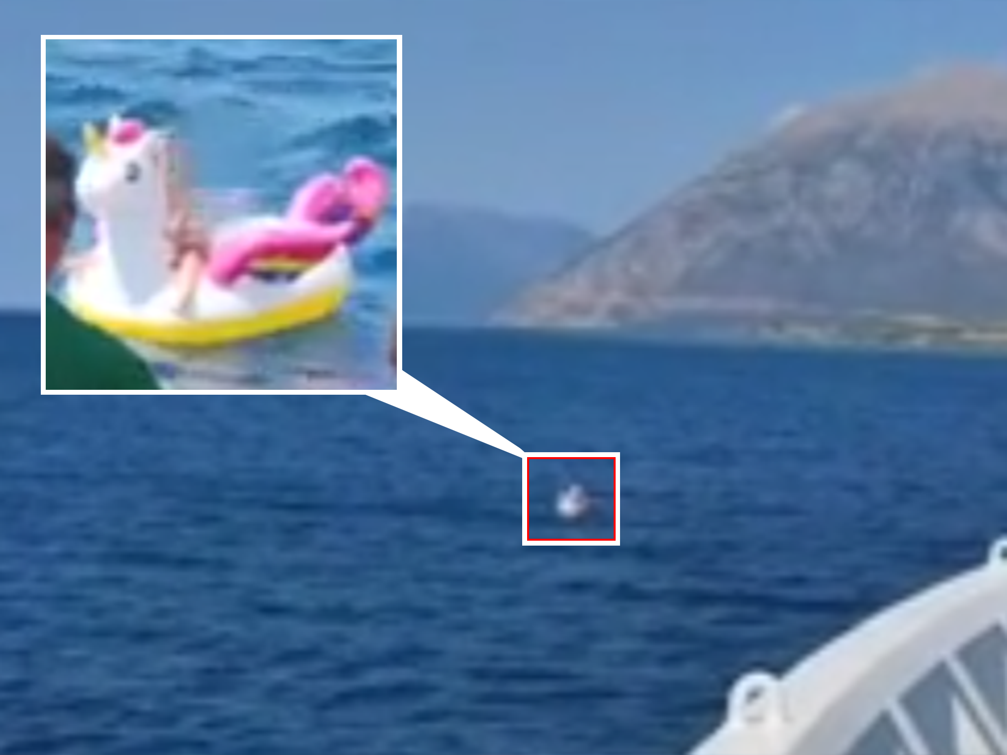 A girl was found floating on an inflatable unicorn