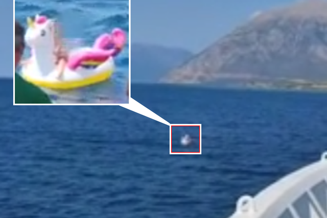 A girl was found floating on an inflatable unicorn