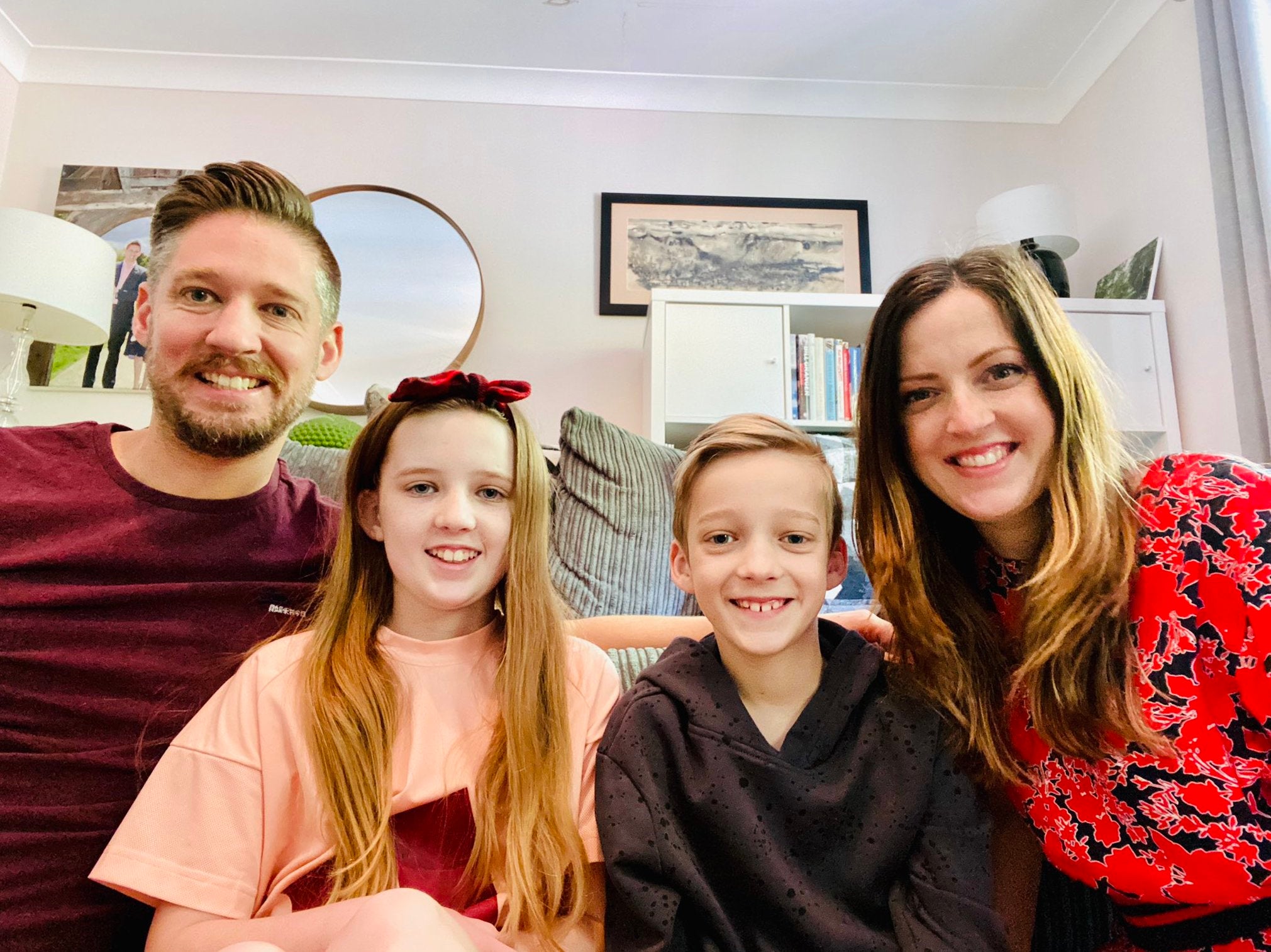 Hester Grainger with her husband and two children, 10-year-old India and 8-year-old Hudson