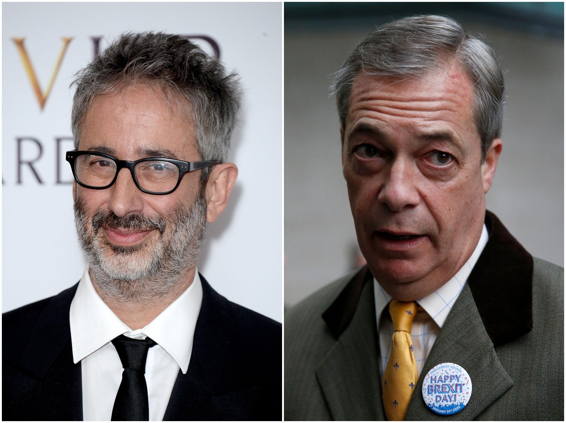 Baddiel (left) criticised Farage for sharing a video singing ‘Rule! Britannia’