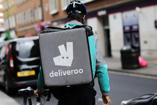 <p>Deliveroo riders staged a strike as the company pushed back against critics</p>