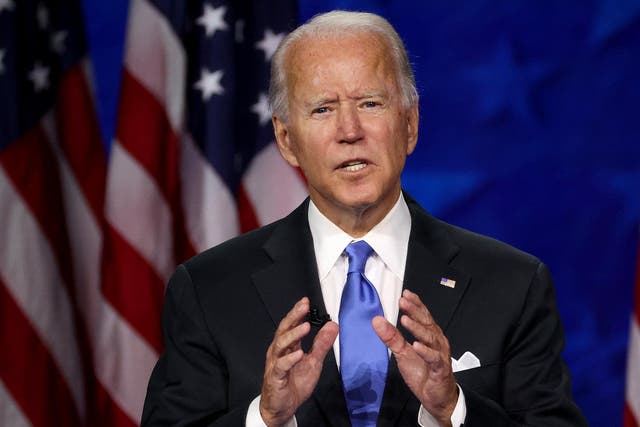 Joe Biden pronuncia su discurso de aceptación la última noche de la Convención Nacional Demócrata, el pasado 20 de agosto de 2020