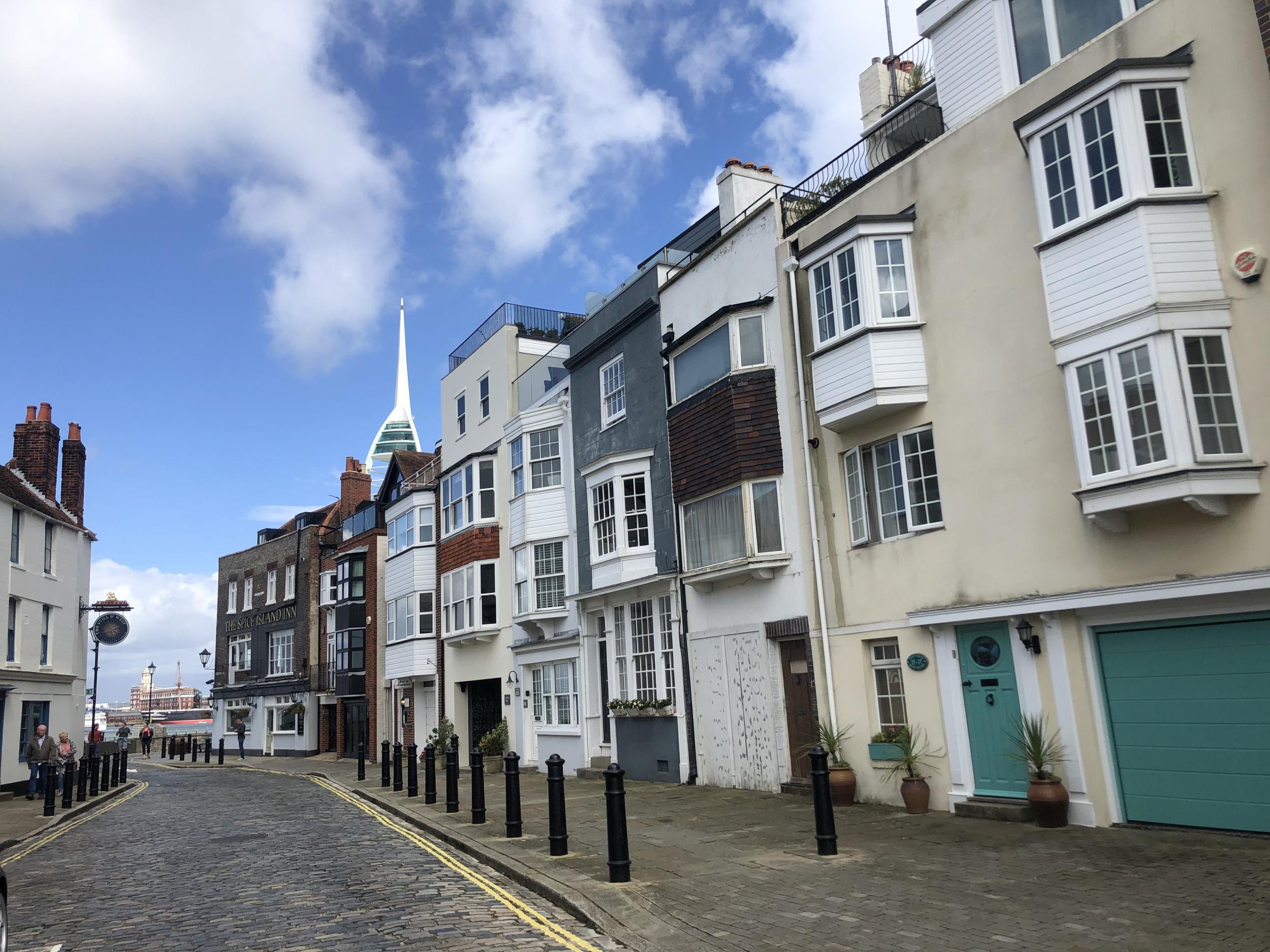 Spice pearls: the buildings of the Point, with the Spinnaker Tower in the background