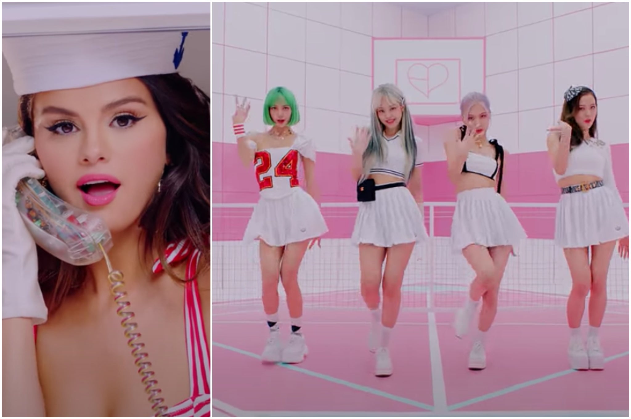 Selena Gomez and BLACKPINK in the video for 'Ice Cream'