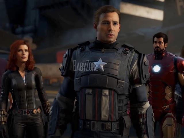 Chris Evans, Scarlett Johansson and Robert Downey Jr are inserted into footage from 'Marvel's Avengers'