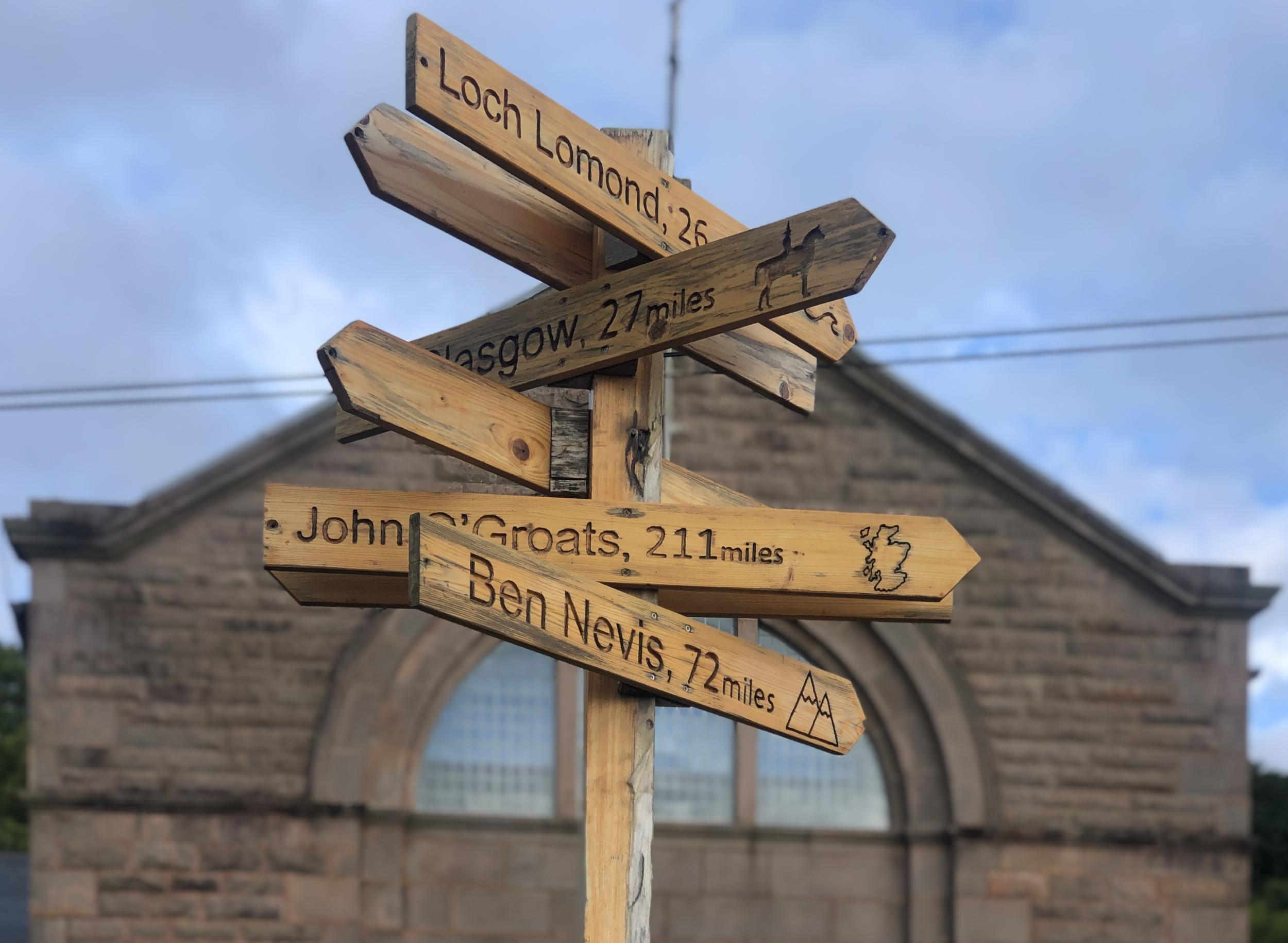 Short haul: a signpost in Millport, Great Cumbrae