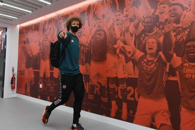 David Luiz arrives at Wembley ahead of Arsenal's Community Shield clash with Liverpool