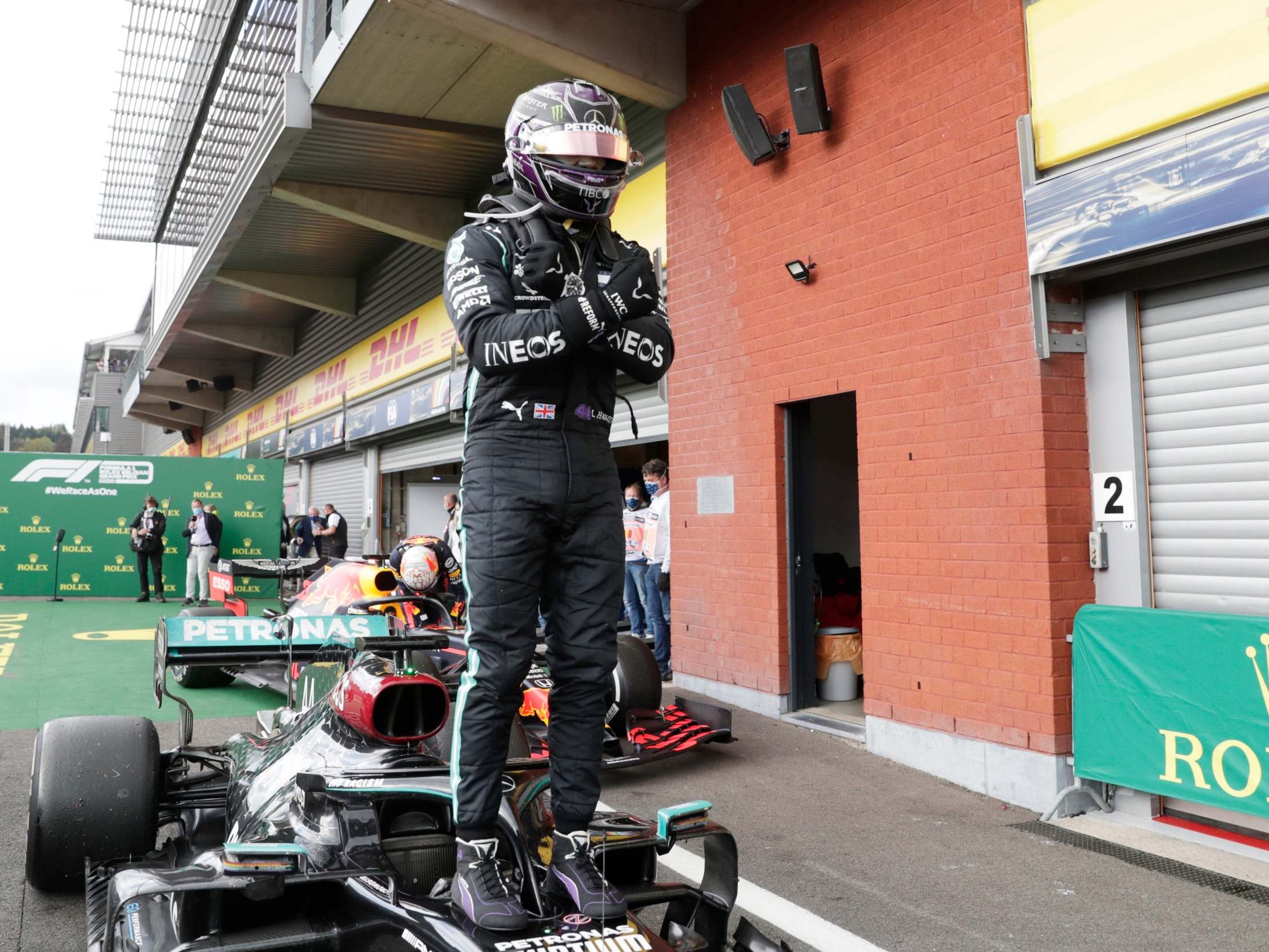 Hamilton paid tribute to Chadwick Boseman after winning the Belgian Grand Prix