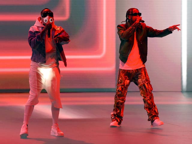 will.i.am of The Black Eyed Peas and Tyga perform at the 2020 MTV VMAs