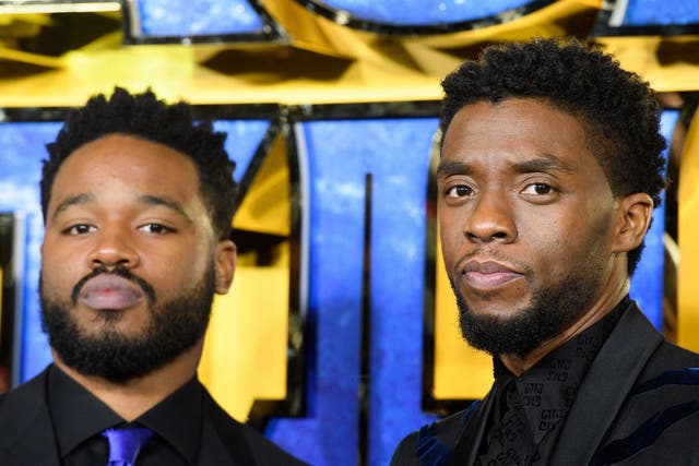 Ryan Coogler and Chadwick Boseman at the Black Panther film premiere in London, 2018