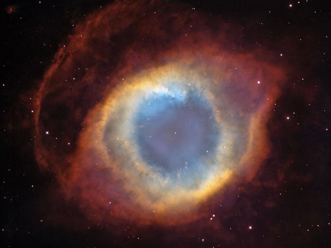 Stealing the show: the ancient Helix Nebula, a multicoloured shell of gas puffed out by a dying star