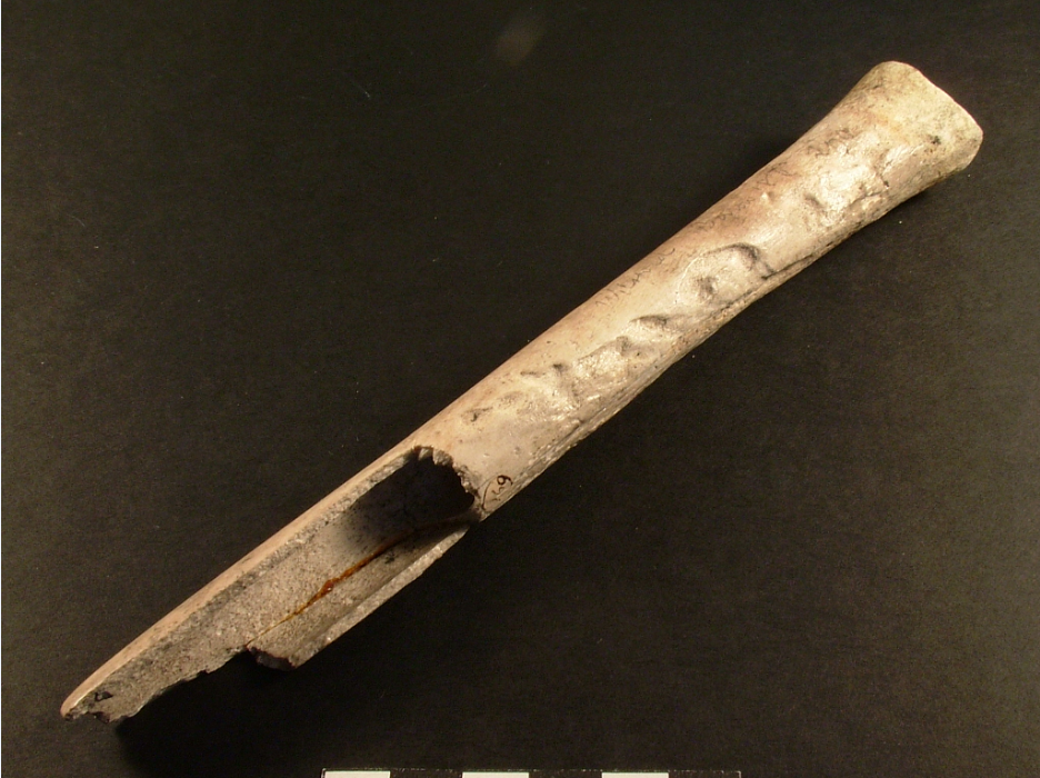 This flute-shaped whistle, made of human bone, was buried in Wiltshire with a probable Bronze Age shaman