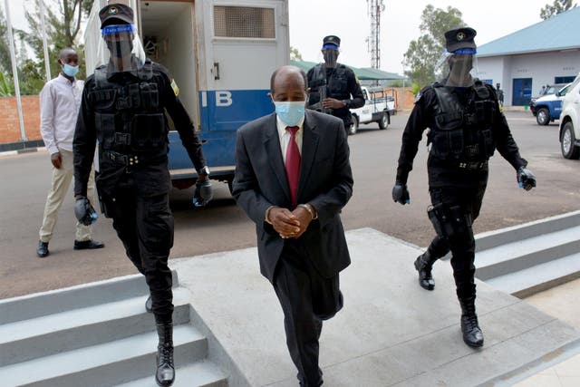 Mr Rusesabagina shortly after his arrest – it was not disclosed where he is being held