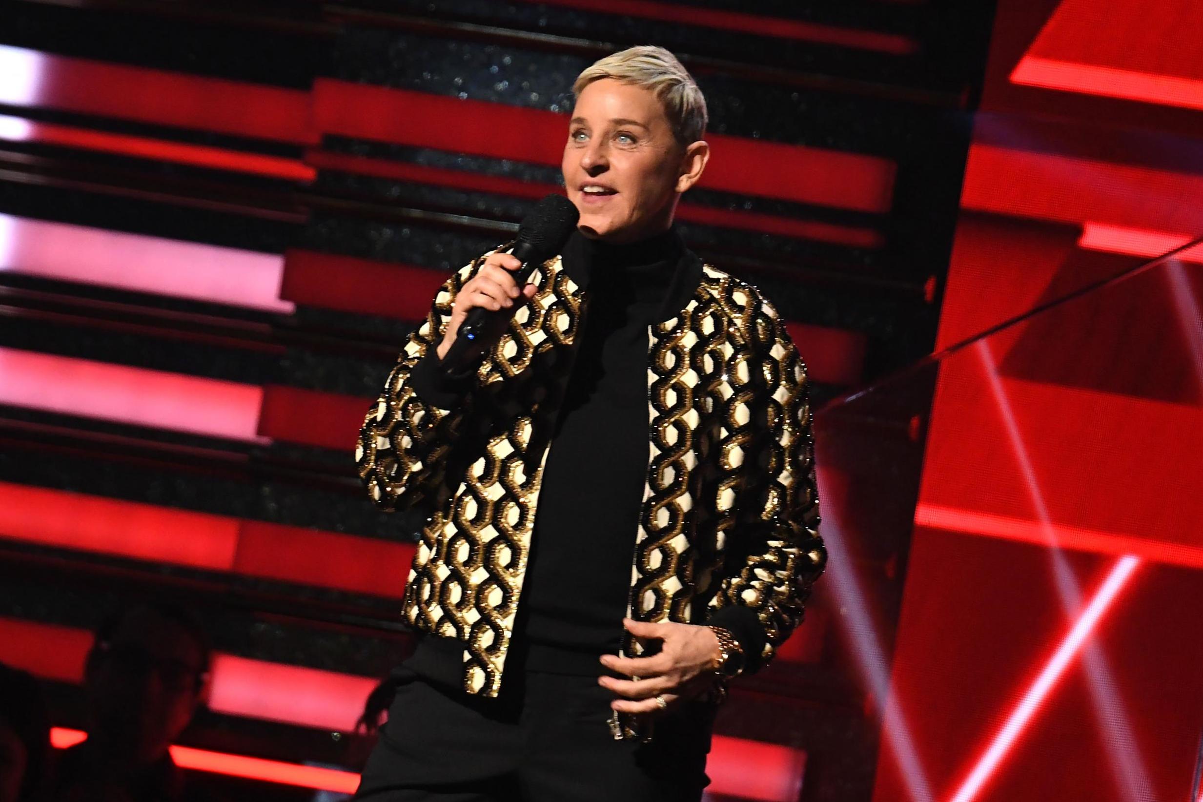 Ellen DeGeneres at the 62nd Grammy Awards on 26 January 2020, in Los Angeles.